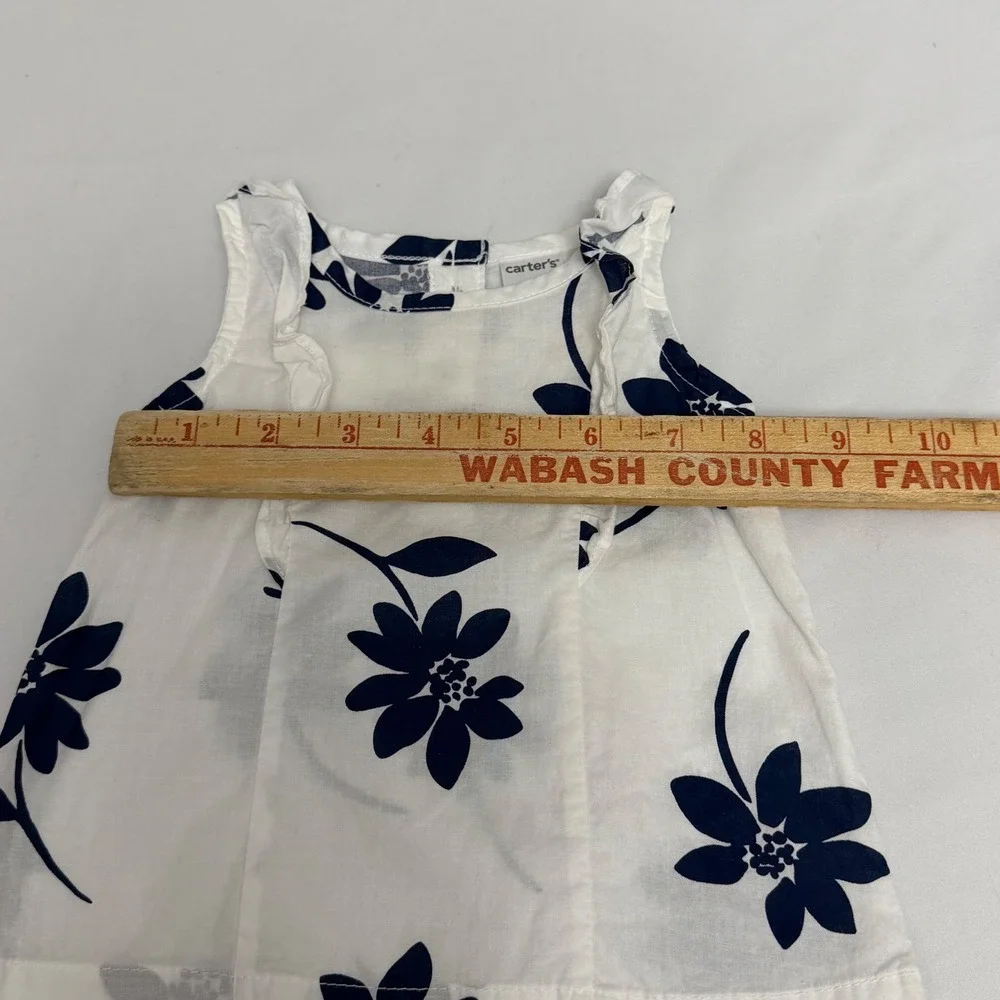 Carters Baby Girl 3M‎ Floral Sleeveless Top and Mint Striped Whale Romper Lot